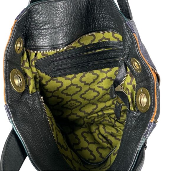 OrYANY Colorblock Multicolor Leather Zipper Slouchy Hobo Shoulder Bag Satchel - Picture 5 of 11